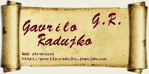 Gavrilo Radujko vizit kartica